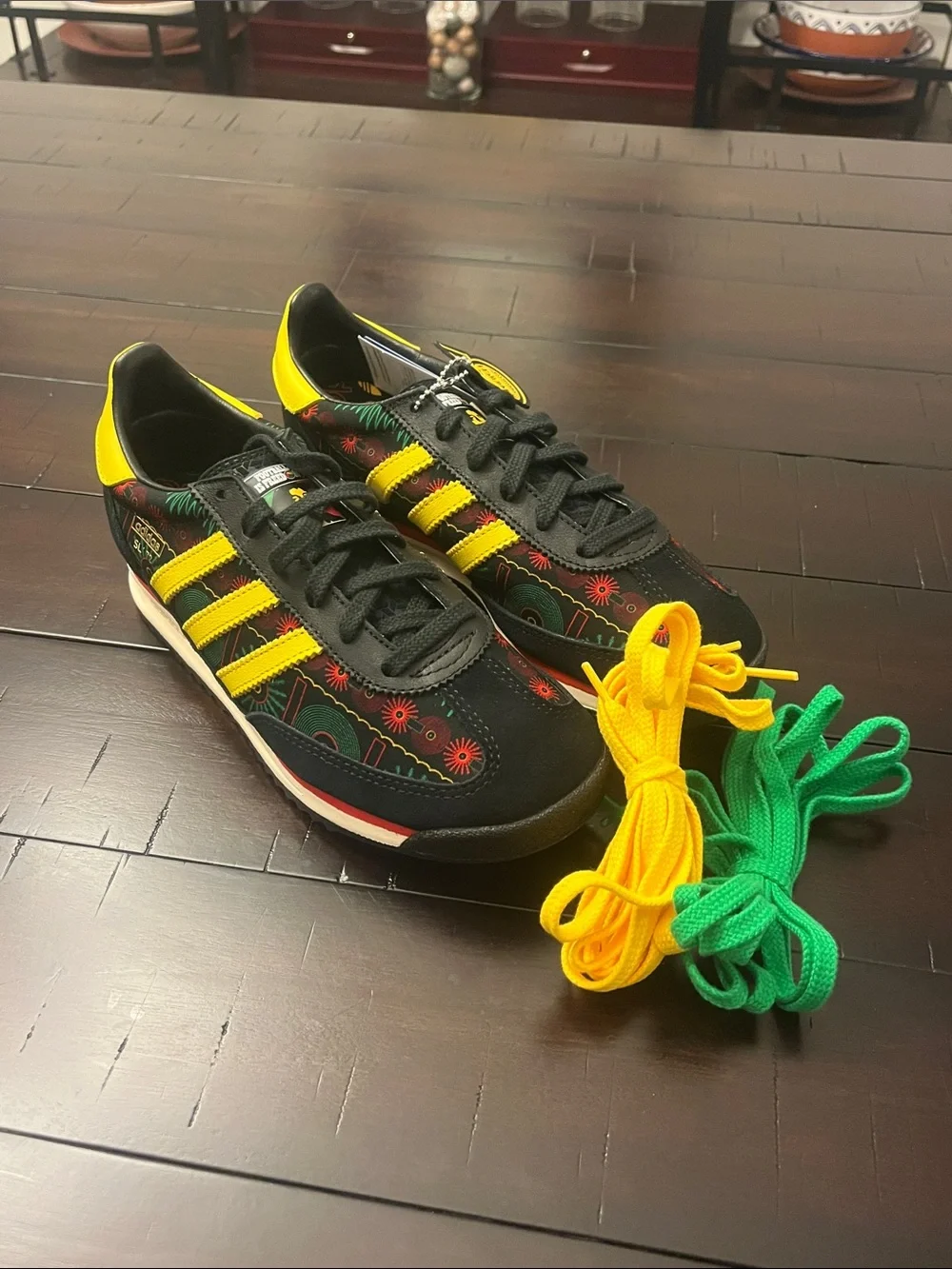 Adidas SL72 RS Jamaica Bob Marley Shoes Sneakers Reggae Mens Sz 5.5 / Womens 6.5